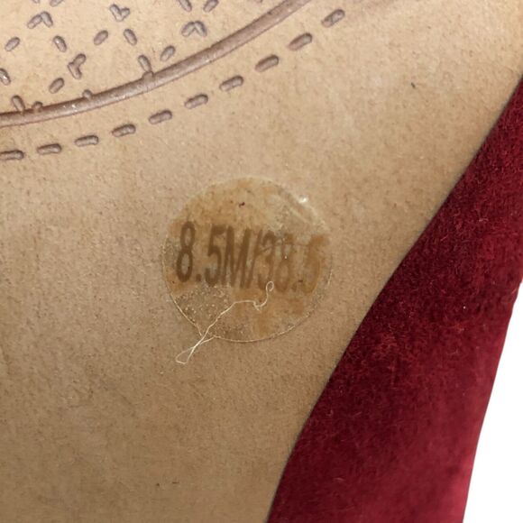 Jessica Simpson Sexy Leather Core Burgundy Suede Stiletto Heels Sz 8.5 - Picture 10 of 11
